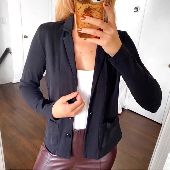 🖤 TESINI BLACK COTTON BLAZER JACKET! - Picture 4 of 12